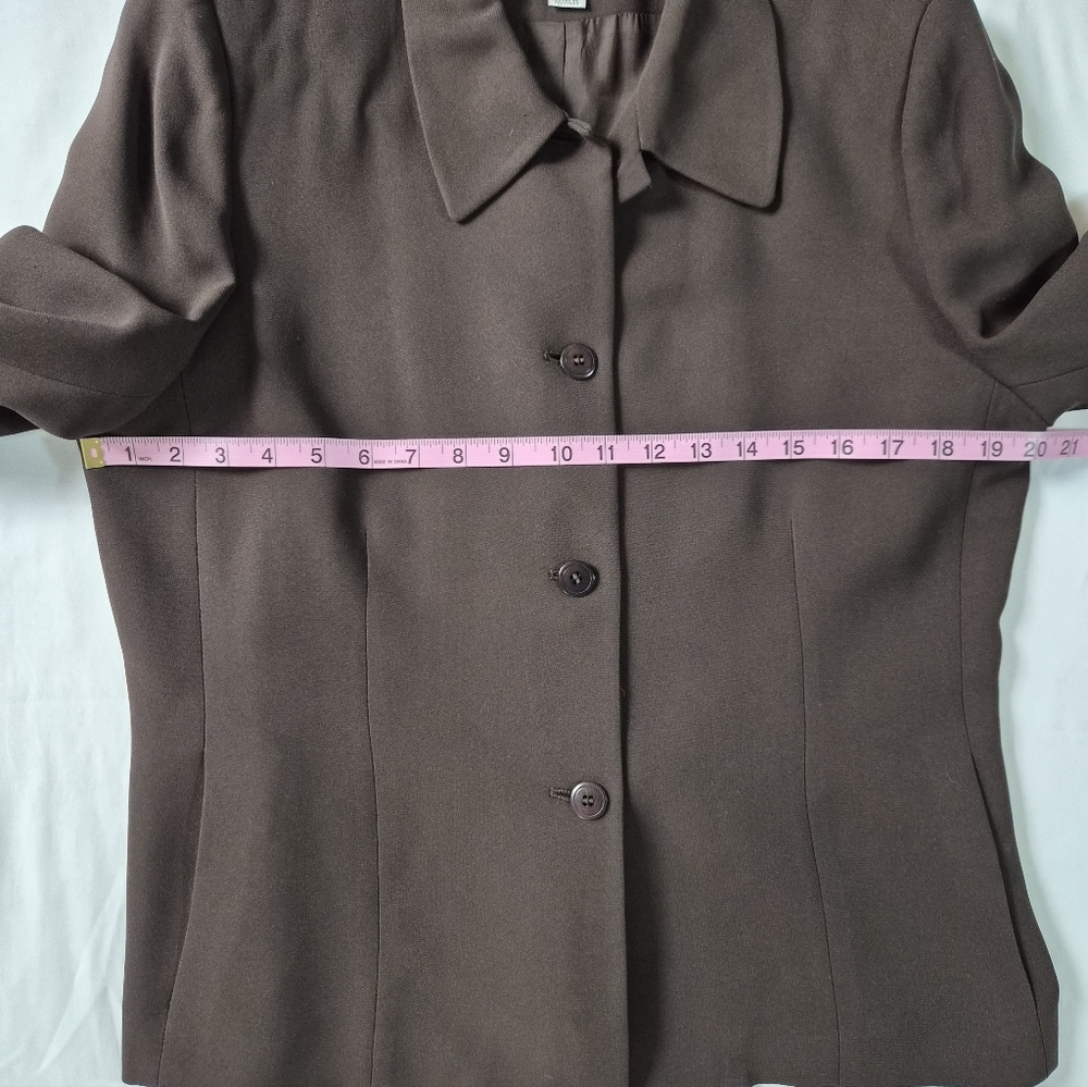 Alex Evening Brown Three-Button Structured Blazer… - image 4